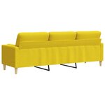 vidaXL Canapé 3 places avec oreillers jaune clair 210 cm tissu