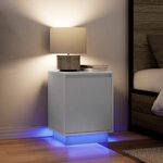 VidaXL Table de chevet avec lumières LED blanc 38x34x50 cm
