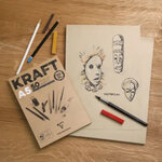 Un Bloc de KRAFT BRUN VERGE 21X29 7 cm 50 feuilles 120g CLAIREFONTAINE