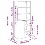 vidaXL Haut Armoire Chêne noir 69 5 x 34 x 180 cm Bois d'ingénierie