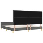 vidaXL Cadre de lit avec tête de lit Gris foncé 200 x 200 cm tissu