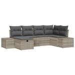 vidaXL Ensemble de canapés de jardin 6 pièces avec coussins Gris clair Poly rotin
