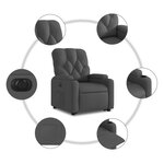 vidaXL Fauteuil inclinable électrique gris foncé tissu