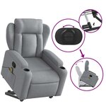 vidaXL Fauteuil de massage inclinable Gris clair Tissu
