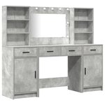 Ensemble de coiffeuse de 3 pièces vidaXL en bois d'ingénierie gris béton
