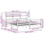 vidaXL Lit bibliothèque sans matelas blanc 200x200 cm bois pin massif