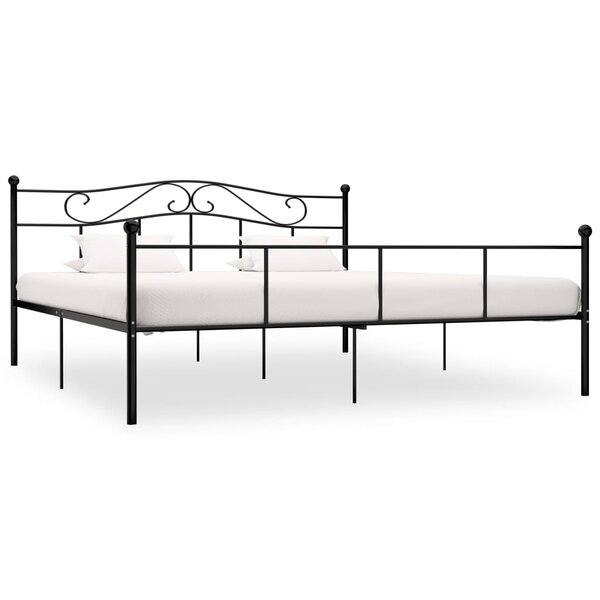vidaXL Cadre de lit sans matelas noir métal 180x200 cm