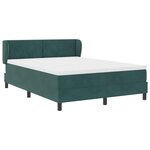 Lit à ressorts vidaXL avec matelas vert foncé 140x190 cm en velours