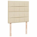 vidaXL Sommier à lattes de lit et matelas Crème 90x190 cm Tissu