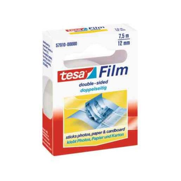 Ruban adhésif double face, transparent, 12 mm x 7,5 m TESA