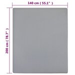 vidaXL Drap-housse Jersey Gris 140x200 cm Coton