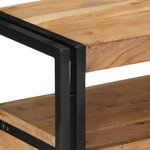 Table Console vidaXL Noir 90x33x75 cm en Bois d'Acacia Massif et Métal