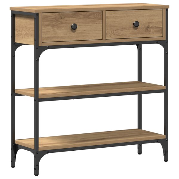 Table Console vidaXL en Chêne Artisan 72 5x25x75 cm Bois d'ingénierie et Acier