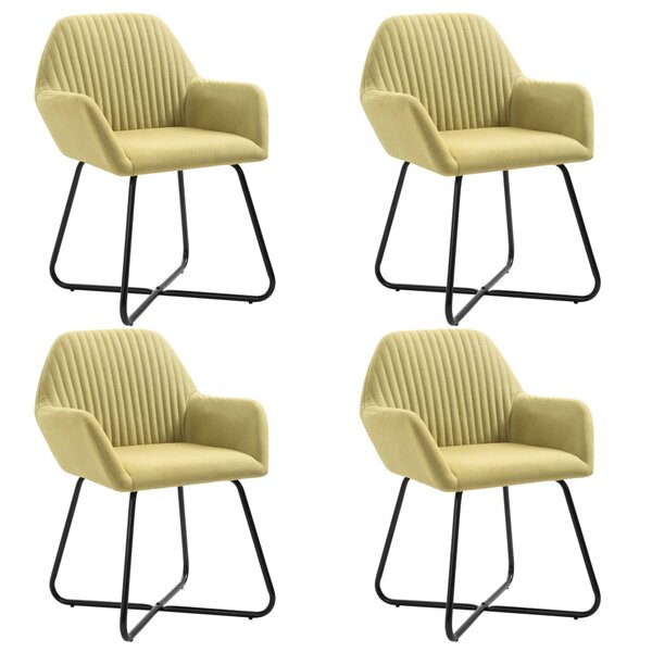 vidaXL Chaises à manger lot de 4 vert tissu