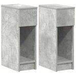 vidaXL Tables de chevet avec tiroir 2 Pièces gris béton 20x36x60 cm