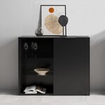Petit meuble de rangement décor noir 99 1 x hauteur 81 3 x 31 5 cm
