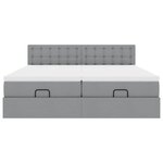 VidaXL Cadre de lit ottoman et matelas gris clair 200x200cm tissu