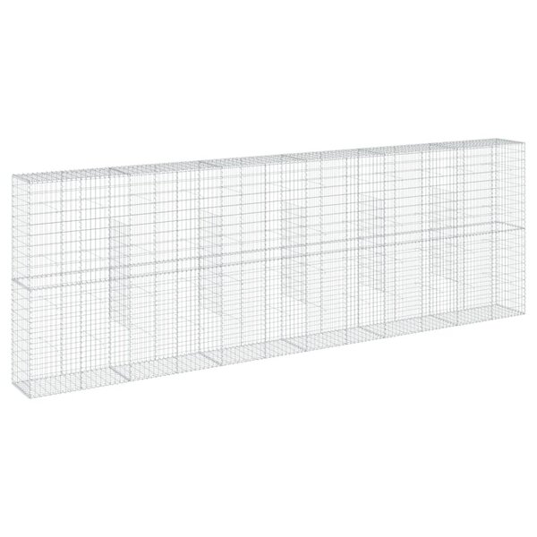 vidaXL Panier gabion avec couvercle 600x50x200 cm fer galvanisé