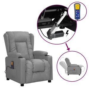 vidaXL Fauteuil de massage Gris Similicuir
