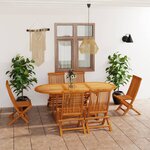 vidaXL Ensemble à manger de jardin 7 Pièces Bois de teck massif