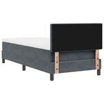 Lit à sommier tapissier avec matelas et LED gris foncé 90x190 cm en velours
