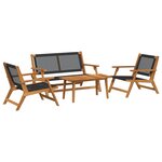 vidaXL Ensemble de chaises et table de jardin - 4 pièces en bois d'acacia noir