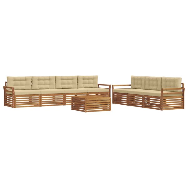 vidaXL Ensemble de canapés d'extérieur 8 Pièces Naturel et Beige