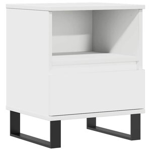 vidaXL Table de chevet Blanc 40x35x50 cm Bois d’ingénierie