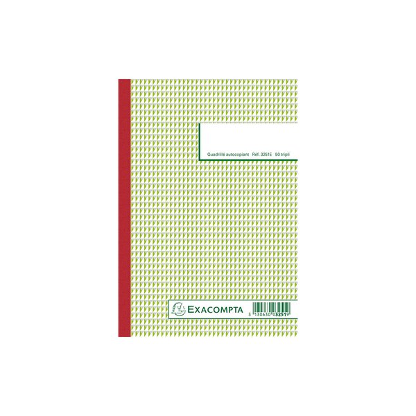Manifold Quadrillé 5x5 21x14 8cm 50 Feuillets Tripli Autocopiants - X 10 - Exacompta