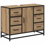 vidaXL Ensemble de mobilier de salle de bain 3 Pièces chêne artisanal