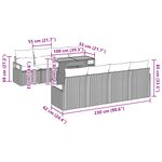 Ensemble de canapés de jardin de 9 pièces avec coussins en rotin poly beige
