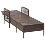 vidaXL Chaise longue avec coussin Marron 157 x 55 x 92cm polyrotin