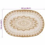 vidaXL Tapis en Jute Floral Naturel 152 x 245 cm Jute