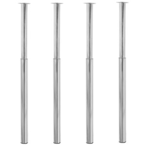 vidaXL Pieds de table télescopiques 4 Pièces Chrome 710 mm - 1100 mm