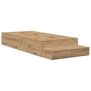 vidaXL Cadre de lit avec rangement avec tiroir Chêne artisanal 100 cm