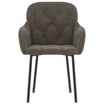 vidaXL Chaises à manger lot de 2 Gris foncé Velours
