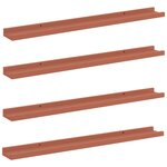 vidaXL Étagère Murale 4 Pièces Rouge 80 x 9 x 3 cm Bois d'ingénierie
