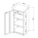Armoire métallique 88 x 40 x 35 cm acier noir 03_0006357