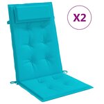 vidaXL Coussins de chaise à dossier haut lot de 2 turquoise