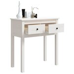 vidaXL Table console Blanc 70x35x75 cm Bois massif de pin