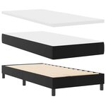 vidaXL Cadre de lit avec matelas Noir 90 x 190 cm Faux cuir