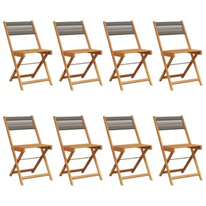 vidaXL Chaises de jardin pliables lot de 8 gris bois d'acacia massif