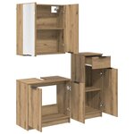 vidaXL Ensemble de mobilier de salle de bain 3 Pièces Chêne artisanal