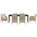 vidaXL Ensemble de salle à manger pour jardin 7 Pièces Beige Poly rotin