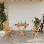 vidaXL Ensemble de Bistro Pliable 3 Pièces en Teck