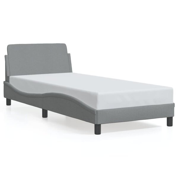 vidaXL Cadre de lit Dover gris clair 90x200 cm tissu