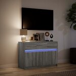 vidaXL Meuble TV avec LED sonoma gris 91x34x61 cm bois d'ingénierie