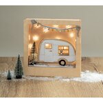 Kit déco cadre 3d à faire soi-même - caravane en bois - 24 cm