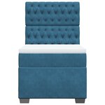 vidaXL Sommier à lattes de lit avec matelas bleu 80x200 cm velours
