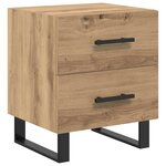 vidaXL Cabinet de chevet 2 Pièces Chêne artisanal 40 x 35 x 47 5 cm